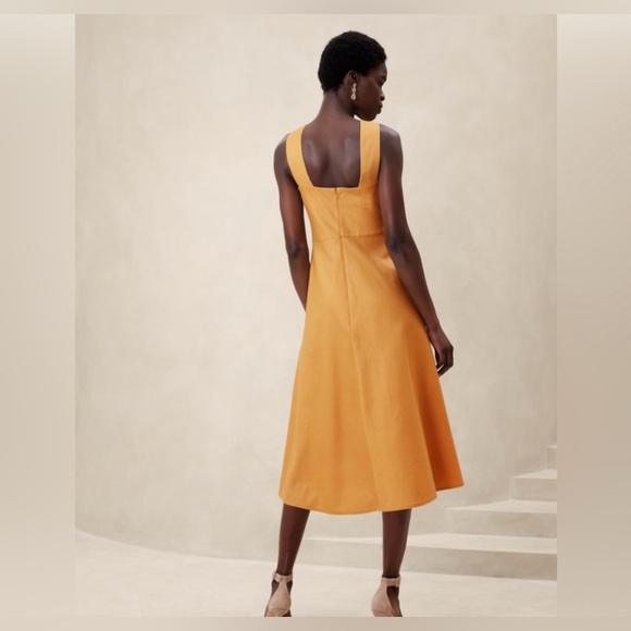 Banana Republic - Linen Blend Midi Dress - Size 2P - Picture 3 of 15